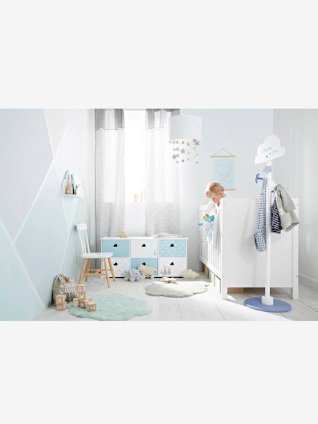 Kinderzimmer Teppich „Wolke“ - blau+hellgrau+senfgelb+zartrosa - 4