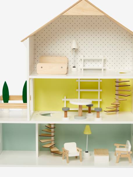 Puppenhaus aus Holz FSC® - weiß/natur - 4