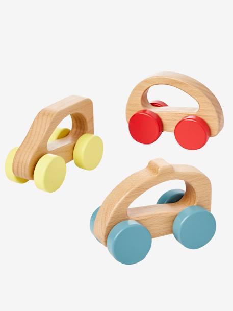 3er-Set Autos für Kinder, Holz FSC® - mehrfarbig - 1
