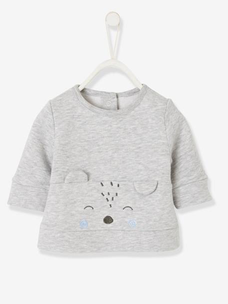 Baby Set aus Sweatshirt und Hose - grau meliert+nachtblau+grauviolett+hellbeige+wollweiß+pfirsich - 3