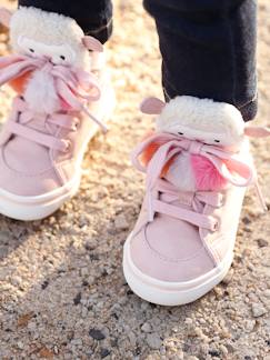 Kinderschuhe-Babyschuhe-Mädchen High Sneakers für Babys, 3 Pompons