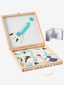 Spielzeug-Pädagogische Spiele-Formen, Farben & Kombinieren-Kinder Spielbox mit Magnet-Klötzen, Holz FSC®