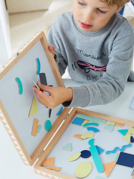 Kinder Spielbox mit Magnet-Klötzen, Holz FSC® - mehrfarbig - 3