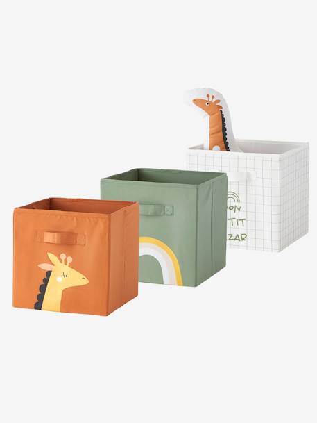 3er-Set Aufbewahrungsboxen ,,Tansania' - orange/grün/weiß - 1