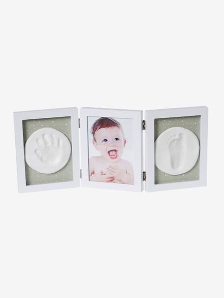 Baby Abdruck-Set mit Bilderrahmen - weiß/natur - 1