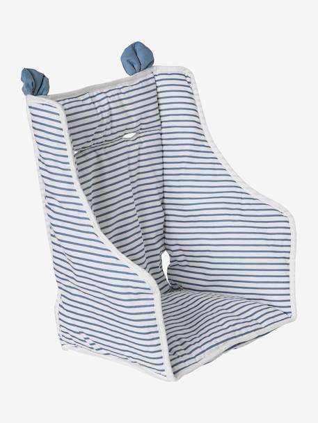 Sitzkissen für Hochstühle - blau gestreift+senfgelb+wollweiß/schwarz panda - 1