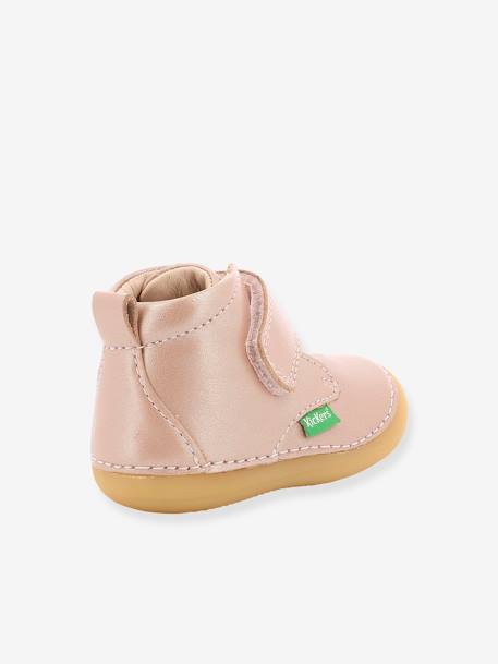 Mädchen Baby Lauflern-Boots SABIO KICKERS - rosa bedruckt+rosa metallic - 8