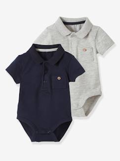 Shirts & Shorts-Babymode-Shirts & Rollkragenpullover-2er-Pack Baby Bodys für Neugeborene, Polokragen Oeko-Tex