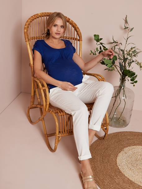 Paperbag-Hose für die Schwangerschaft - weiß - 1