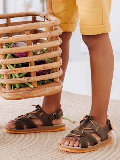 -Jungen Sandalen, Klett und elastische Schnürung