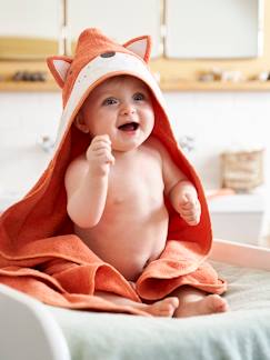 Geschenkideen für die Babyparty-Baby-Set: Badetuch und Waschhandschuh ,,Fuchs" Oeko Tex®