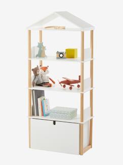 Kinderzimmer-Aufbewahrung-Kinderzimmer Bücherregal in Hausform WOODY