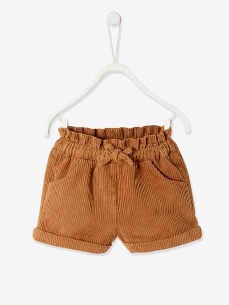 Mädchen Baby Cord-Shorts - karamell+marine - 3