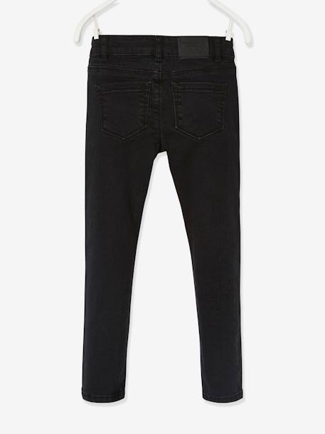 Mädchen Slim-Fit-Jeans WATERLESS, Hüftweite REGULAR Oeko-Tex - schwarz - 4
