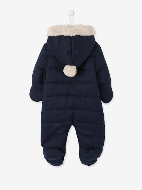 Baby Winter-Overall aus Flanell mit Recycling-Polyester - beige golden+nachtblau - 8