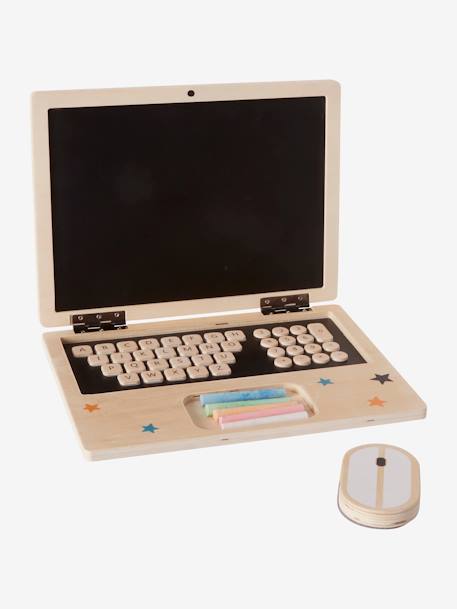 Spiel-Laptop aus Holz FSC® - schwarz/natur - 1
