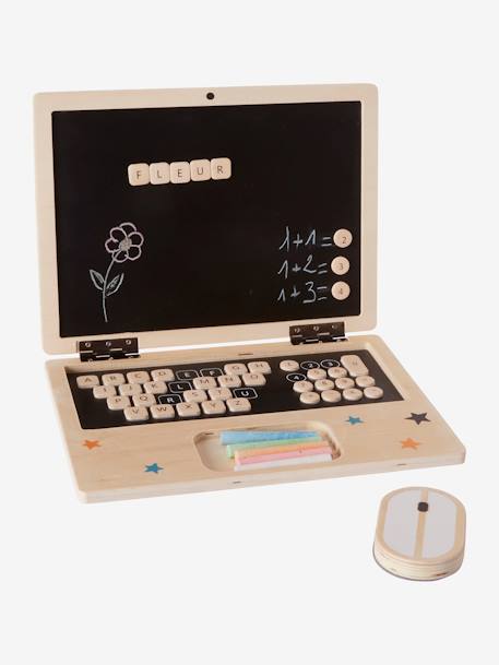 Spiel-Laptop aus Holz FSC® - schwarz/natur - 2
