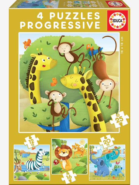 4er-Set Puzzles mit Wildtieren, 12-25 Teile EDUCA - mehrfarbig - 1