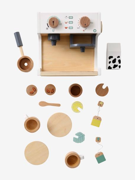 Kinder Kaffee- und Teemaschine aus Holz FSC® - mehrfarbig - 2