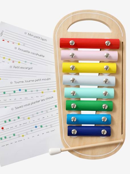Kinder Xylophon mit Noten, Holz FSC® - mehrfarbig - 2