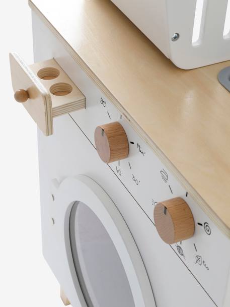 Kinder Waschmaschine und Bügelstation, Holz FSC® - weiß - 9