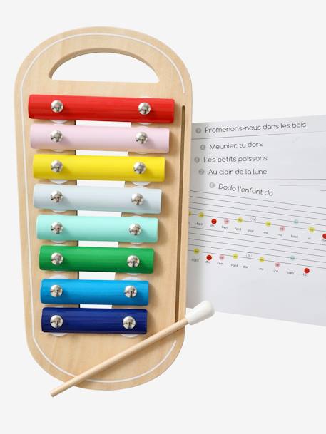 Kinder Xylophon mit Noten, Holz FSC® - mehrfarbig - 3