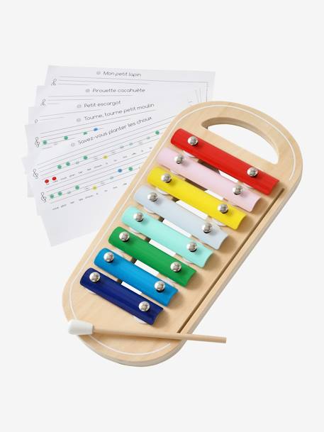 Kinder Xylophon mit Noten, Holz FSC® - mehrfarbig - 1