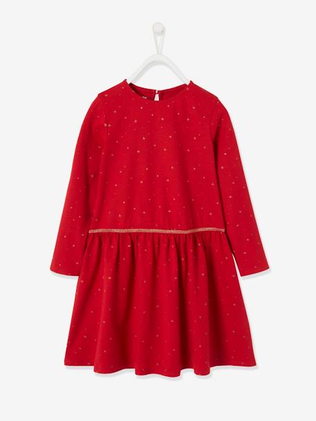 Mädchen Kleid mit Glanzsternen Oeko Tex® - pack rot/marine+tanne bedruckt - 1