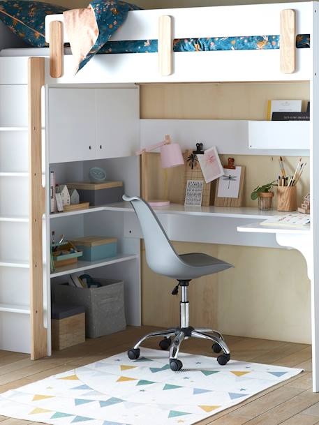 Moderner Schreibtischstuhl - grau+himbeere+weiß - 3