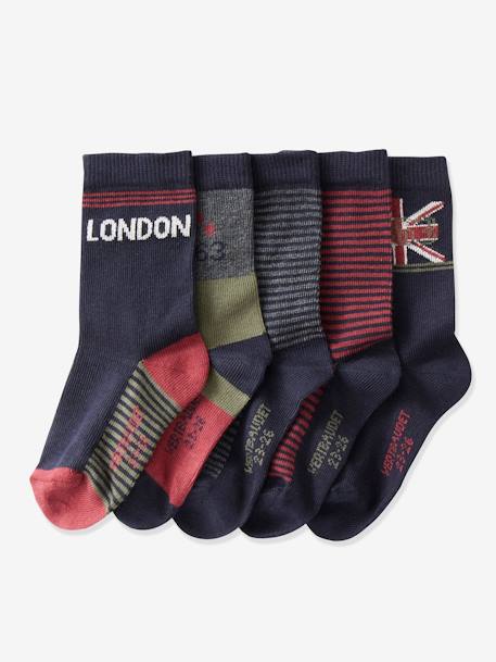 5er-Pack Jungen Socken, London Oeko Tex® - pack dunkelkhaki+pack senfgelb - 1