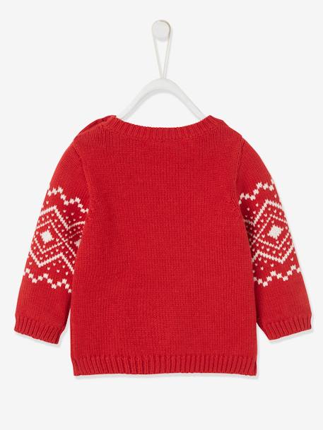 Baby Weihnachts-Pullover mit Rentiermotiv, Unisex - ziegel - 2