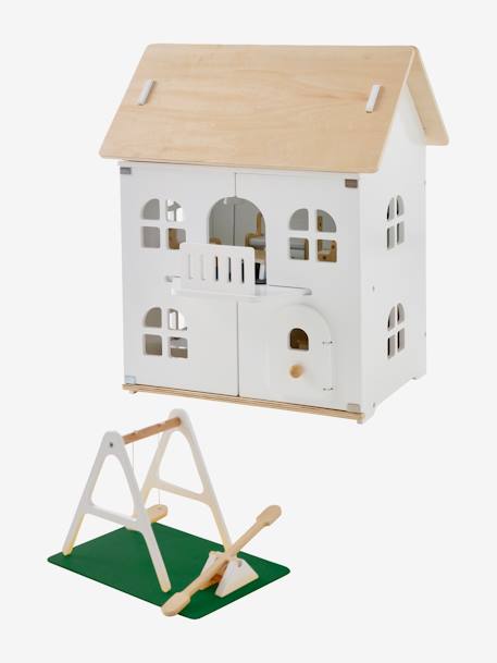 Puppenhaus mit Zubehör aus Holz FSC® - natur/weiß - 3