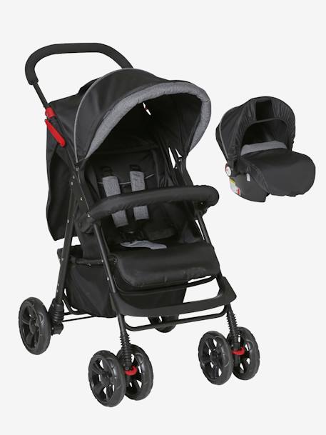 Kombi-Kinderwagen PRIMACITY + Babyschale PRIMASIT - schwarz/grau - 1