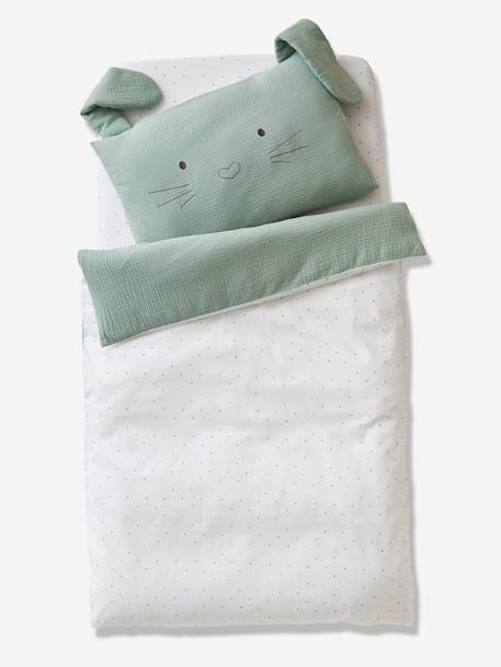 Baby Bettbezug ohne Kissenbezug MINZHASE mit Musselin Oeko-Tex - grün - 3