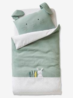 Dekoration & Bettwäsche-Babybettwäsche-Bettwäsche-Baby Bettbezug ,,Green Rabbit" mit Musselin Oeko Tex®