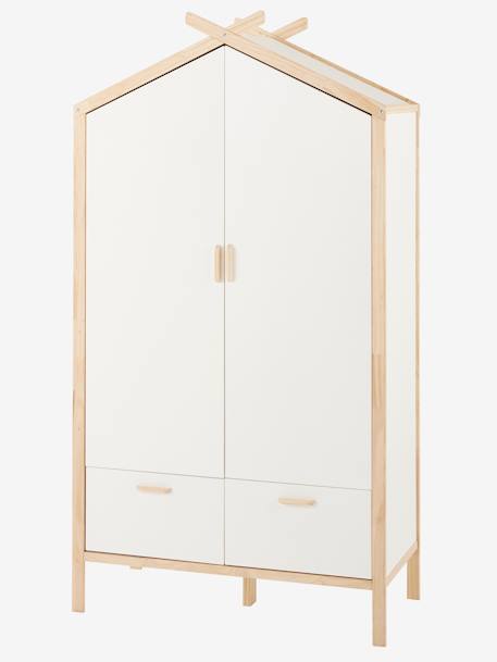 Kinder Schrank ROBINSON, Haus-Form - weiß/natur - 3