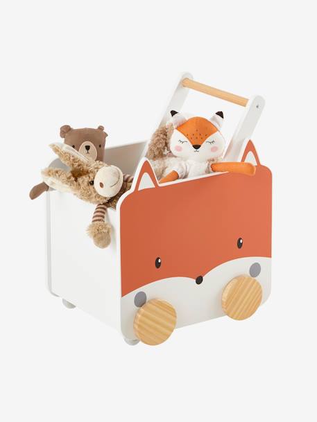 Kinderzimmer Fahrbare Spielzeugkiste FUCHS - weiß - 1