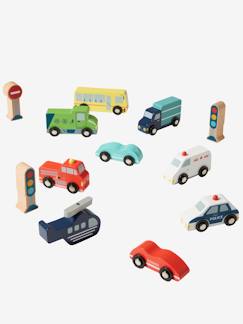 Spielzeug-Miniwelten, Konstruktion & Fahrzeuge-Kinder Spielset, 9 Holz-Autos FSC®