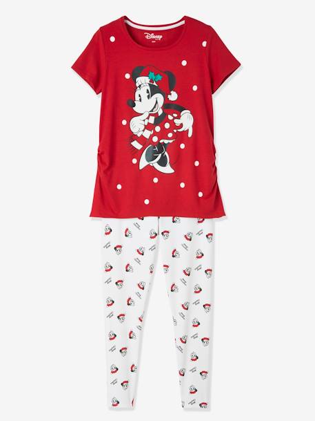 Umstandsschlafanzug Disney MINNIE MAUS, Weihnachten - rot+weiß bedruckt - 1