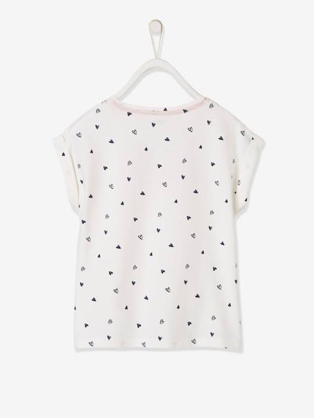 Mädchen T-Shirt mit Glitzerherzen Oeko-Tex - weiß bedruckt - 2