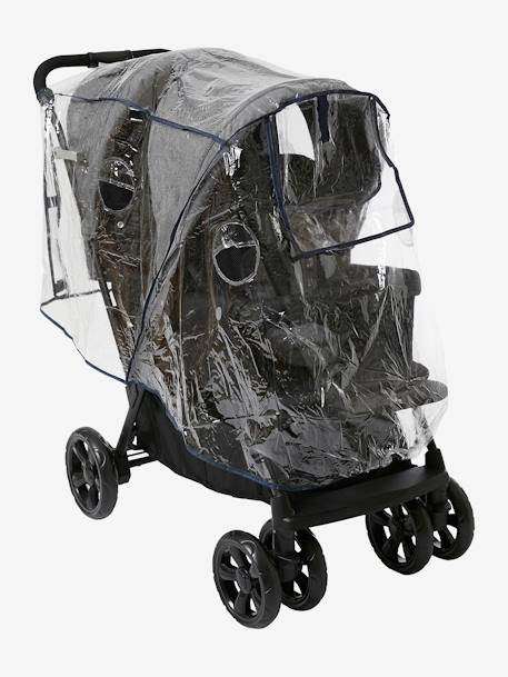 Regenverdeck für Geschwisterkinderwagen - transparent - 1