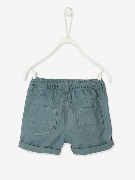 Jungen Baby Shorts mit Dehnbund Oeko-Tex® - blaugrau+camelfarben+graugrün - 8