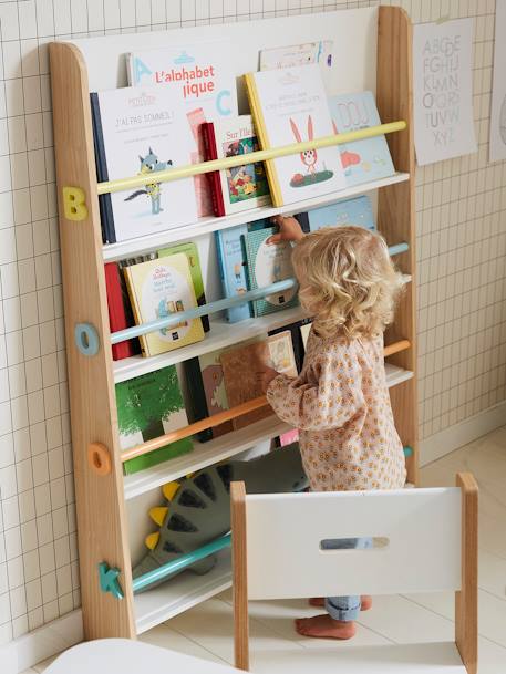 Kinder Bücherregal BOOKS - weiß/natur - 3