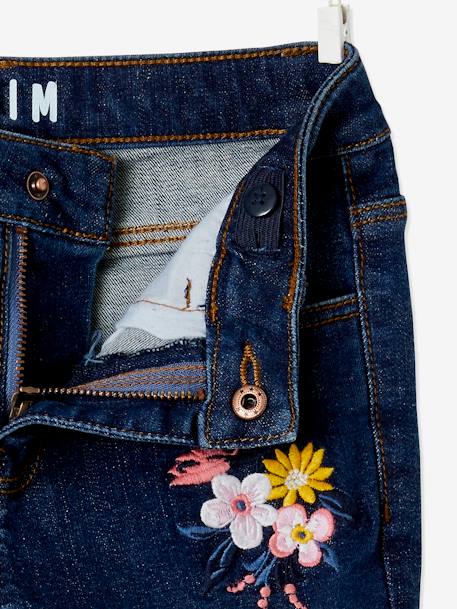 Bestickte Mädchen Slim-Fit-Jeans WATERLESS, Hüftweite REGULAR - dark blue - 7