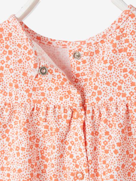 Mädchen Baby T-Shirt, Blumen Oeko-Tex - marine bedruckt+rosa bedruckt+türkis - 7