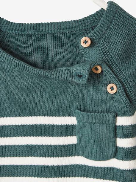 Baby Pullover, Streifen Oeko-Tex® - graugrün gestreift+nachtblau gestreift+wollweiß gestreift+wollweiß/karamell gestreift - 3