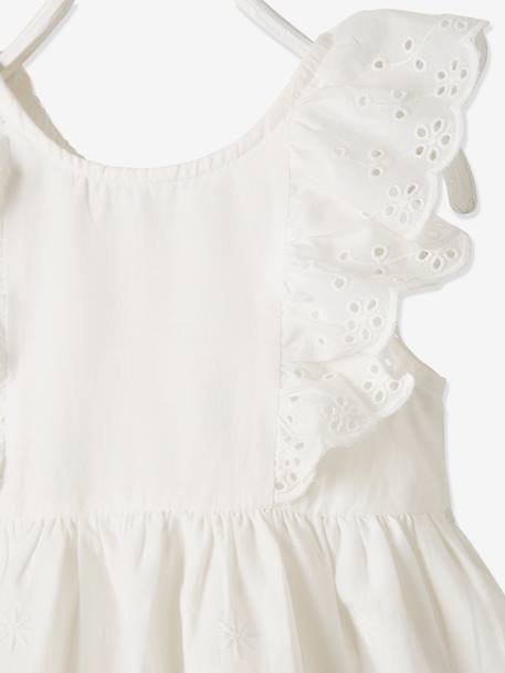 Festliches Mädchen Baby-Set: Kleid, Spielhose & Haarband - koralle+wollweiß - 8