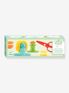 Spielzeug-Kreativität-Sticker, Collagen & Knetmasse-Knetmasse-Set FRISUREN-WORKSHOP DJECO