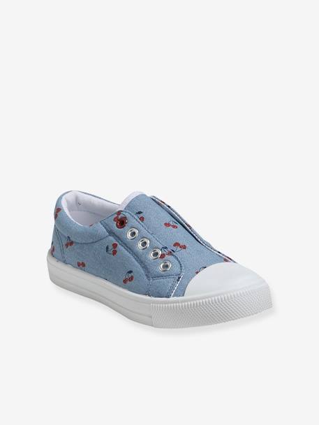 Mädchen Stoff-Sneakers mit Gummizug - blau/kirschen - 1