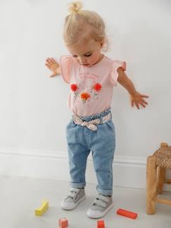 Babymode-Baby Mädchen Jeans mit Stoffgürtel